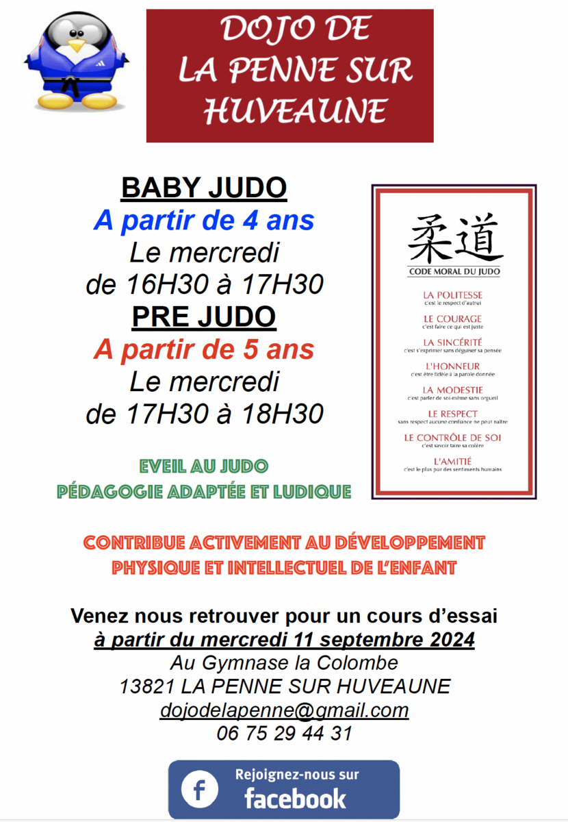 COURS BABY JUDO ET PRE JUDO SAISON 2024 2025