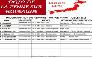 CALENDRIER DES REUNIONS JAPON 2018