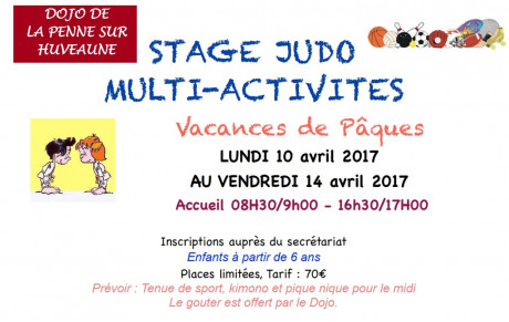 STAGE JUDO MULTI ACTIVITES DE PÂQUES